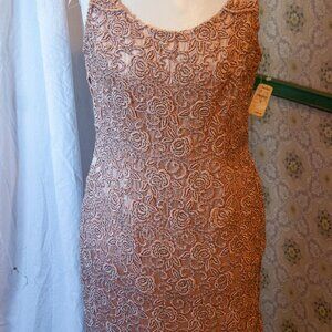 1980s-90s Neiman Marcus DESIGNER Beaded, Embroidered Cocktail Dress. NEVER WORN!